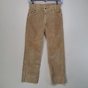 Vintage Levi's Beige Youth 12 Corduroy Pants Tan Scovill Zip 70s 80s 26x23